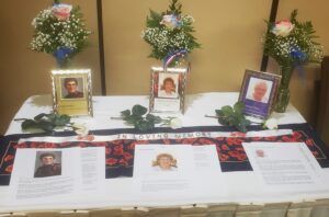 Three past department presidents honored at Convention memorial service: Rosella (Rosie) Weber, Myrna Ronholm and Marjean Boe. 