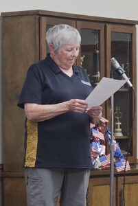 Judy Sateren, Commander Post 135, McVille