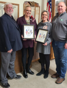Pictured (l-r): Curt Twete, Past Department Commander; Dawn Johnson, 50-year Unit 135 Auxiliary member; Judy Twete, Past NW Division Vice President; and Scott Johnson (Dawn’s husband).